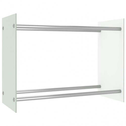 Brændestativ 80x35x60 cm glas hvid