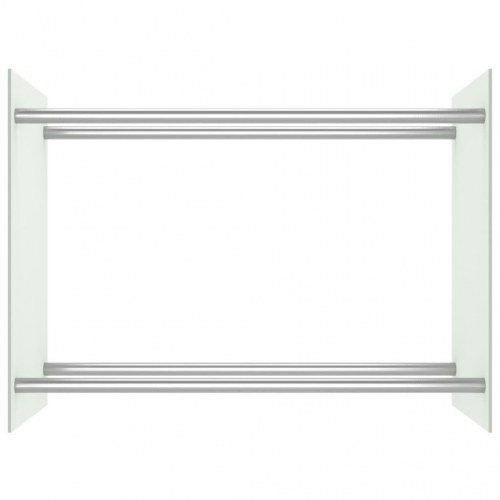 Brændestativ 80x35x60 cm glas hvid