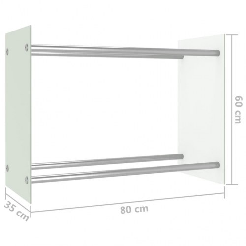 Brændestativ 80x35x60 cm glas hvid