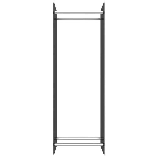 Brændestativ 40x35x120 cm glas sort