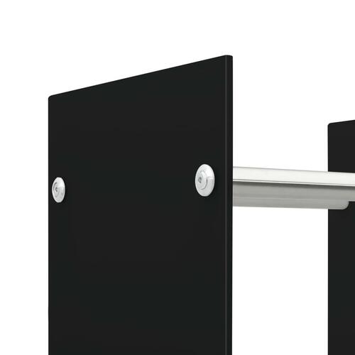 Brændestativ 40x35x120 cm glas sort