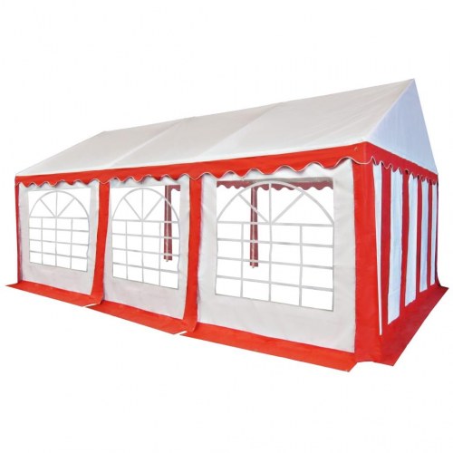 Havetelt 4x6 m PVC rød og hvid