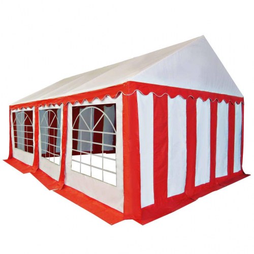 Havetelt 4x6 m PVC rød og hvid