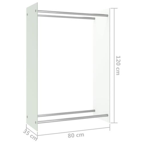 Brændestativ 80x35x120 cm glas hvid