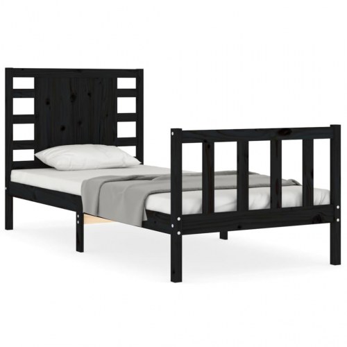 Sengeramme med sengegavl Small Single 75 x 190 cm - sort