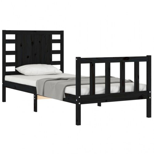 Sengeramme med sengegavl Small Single 75 x 190 cm - sort