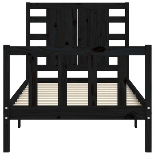 Sengeramme med sengegavl Small Single 75 x 190 cm - sort