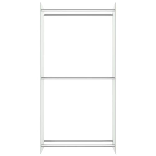 Brændestativ 80x35x160 cm glas hvid