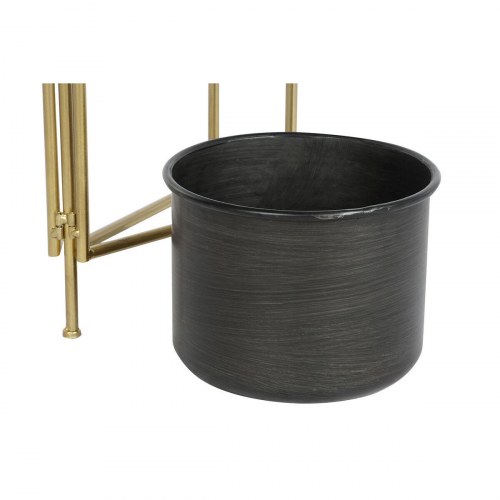 Urtepotte på stativ, metal, sort/gylden, 30 × 21 × 80 cm