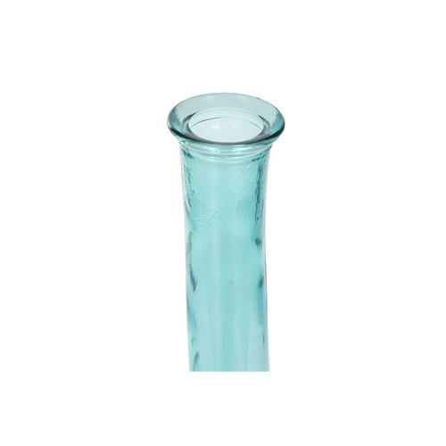 Vase 18 x 18 x 120 cm Himmelblå Hærdet glas