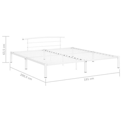 Sengestel 180x200 cm metal hvid