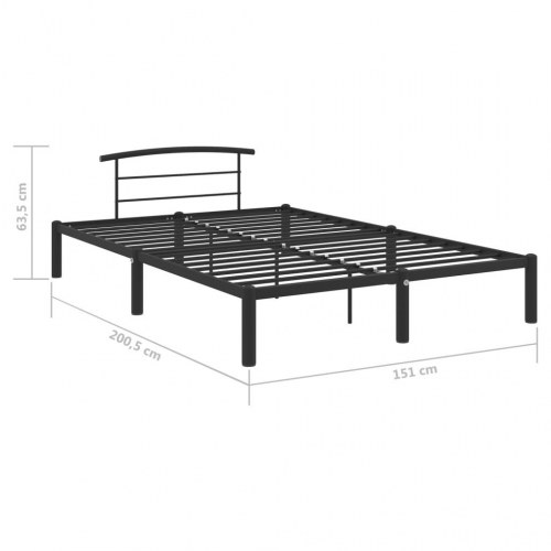 Sengestel 140x200 cm i metal - sort