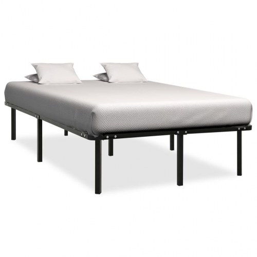Sengestel med lamelbund 120×200 cm - metal, sort