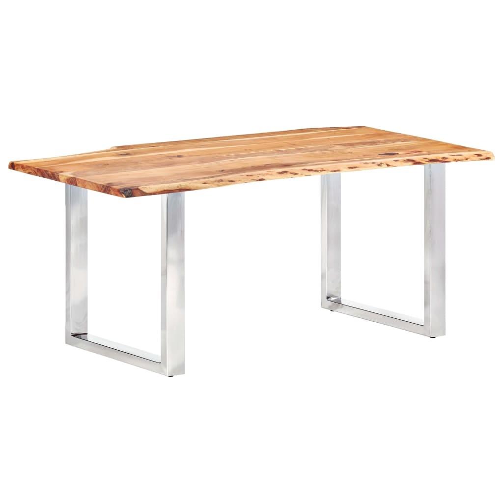 Spisebord med naturlig kant 200 cm 3,8 cm massivt akacietræ