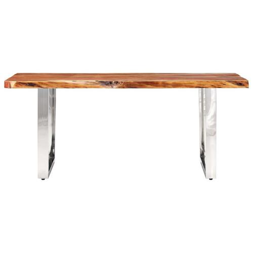 Spisebord med naturlig kant 200 cm 6 cm massivt akacietræ