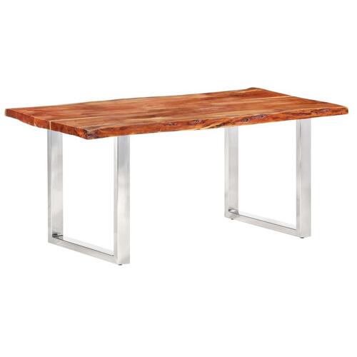 Spisebord med naturlig kant 200 cm 6 cm massivt akacietræ