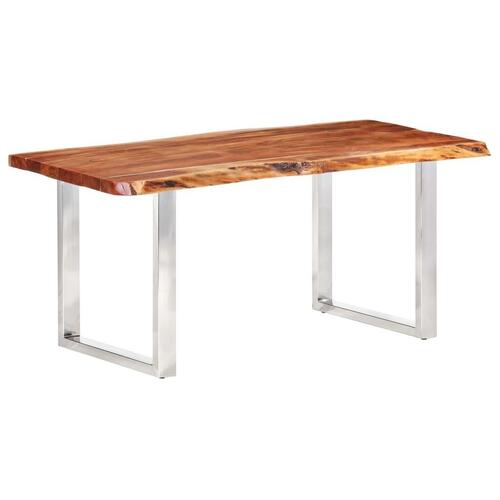Spisebord med naturlig kant 200 cm 6 cm massivt akacietræ