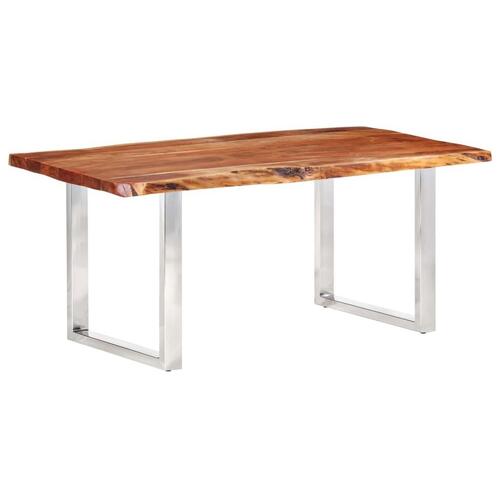 Spisebord med naturlig kant 200 cm 6 cm massivt akacietræ