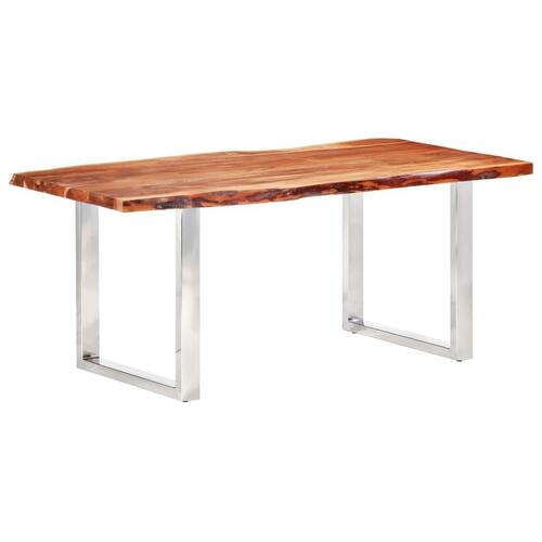 Spisebord med naturlig kant 200 cm 6 cm massivt akacietræ