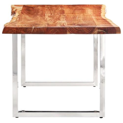 Spisebord med naturlig kant 220 cm 6 cm massivt akacietræ