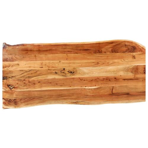 Spisebord med naturlig kant 220 cm 6 cm massivt akacietræ