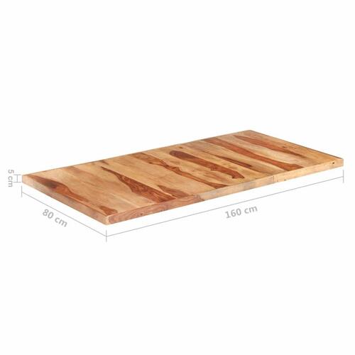 Bordplade 160x80 cm 16 mm massivt sheeshamtræ