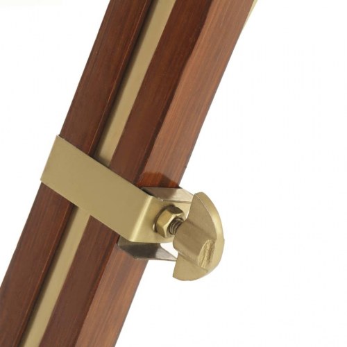 Gulvlampe med trefod 193 cm - massivt mangotræ og messinglook