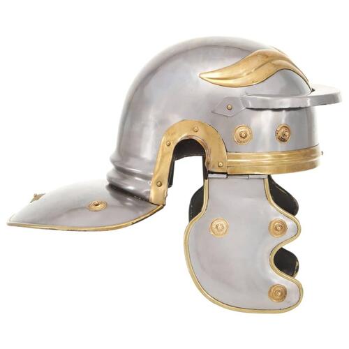 Romersk soldaterhjelm til rollespil antik stål sølvfarvet