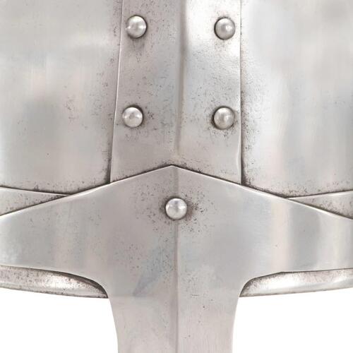 Middelalderlig ridderhjelm til rollespil antik stål sølvfarvet