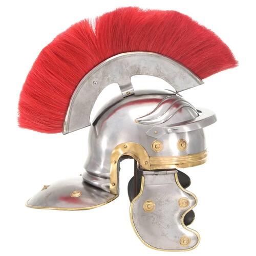 Romersk soldaterhjelm til rollespil antik stål sølvfarvet