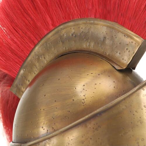 Græsk krigshjelm til rollespil antik stål messingfarvet