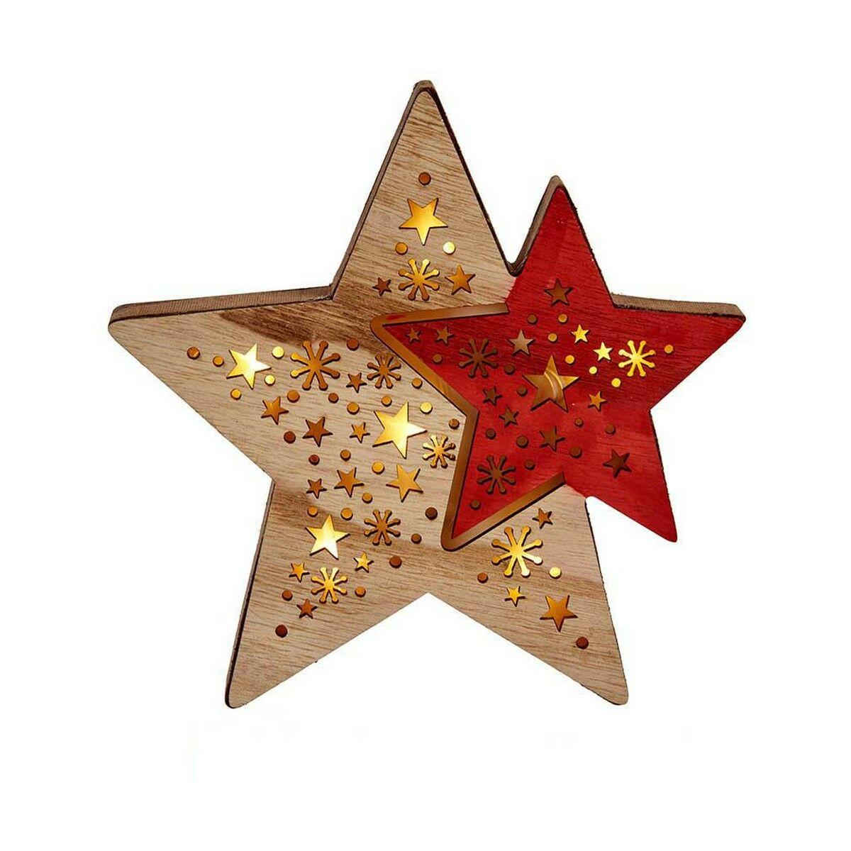 Julestjerne Lys Træ (2,3 x 18,2 x 19 cm)