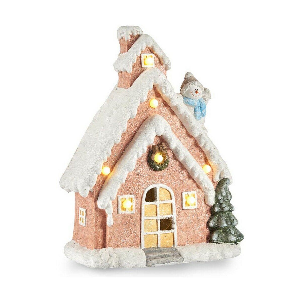 Dekorativ figur Hus Jul LED Lys Musik Blå Hvid Grøn Pink Magnesium 21 x 52 x 40 cm