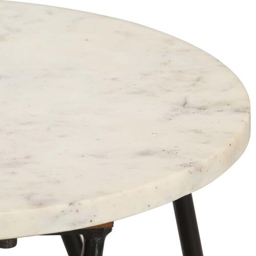 Sofabord 40x40x40 cm ægte sten med marmortekstur hvid