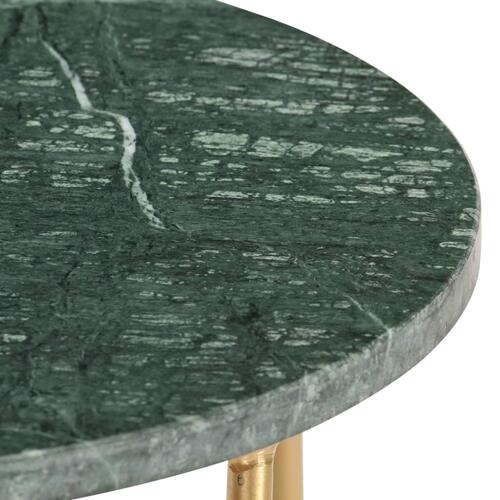 Sofabord 40x40x40 cm ægte sten med marmortekstur grøn