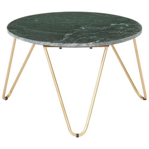 Sofabord ægte sten med marmortekstur 65x65x42 cm grøn
