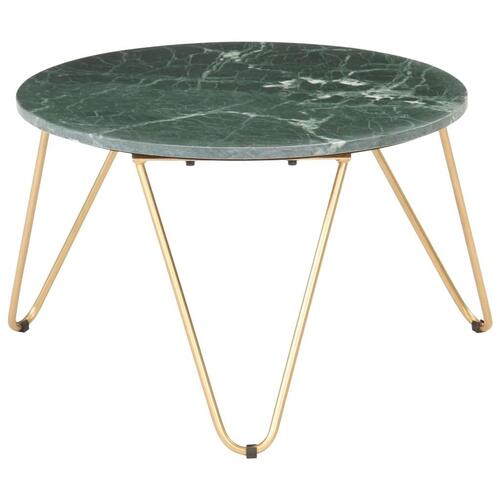 Sofabord ægte sten med marmortekstur 65x65x42 cm grøn