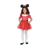 Kostume til børn Rød Minnie Mouse (2 Dele) 3-4 år