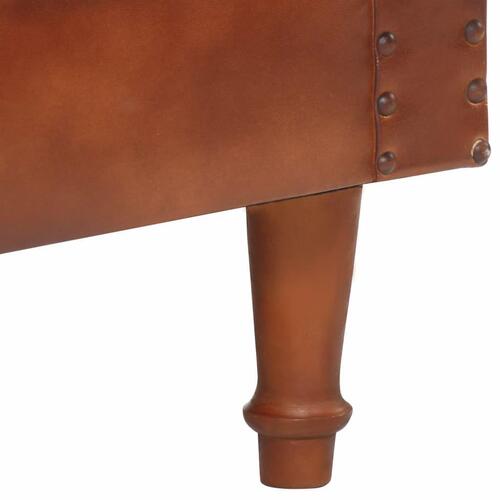 Lænestol ægte læder brun