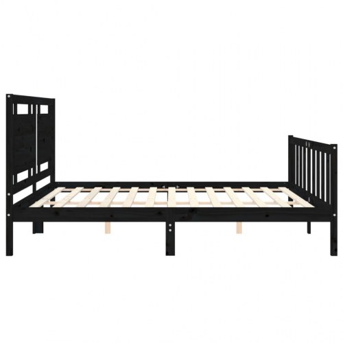 Sengeramme med sengegavl 200 x 200 cm - sort