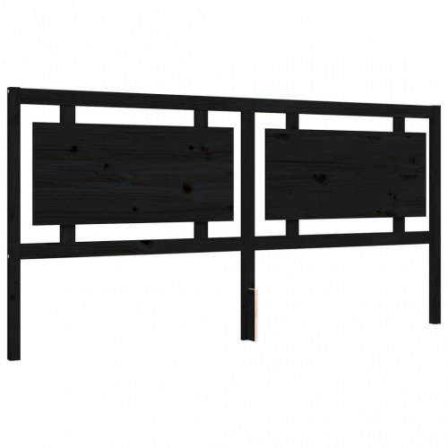 Sengeramme med sengegavl 200 x 200 cm - sort