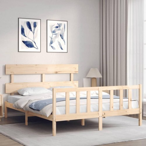Sengeramme 160x200 cm i massivt fyrretræ - uden madras
