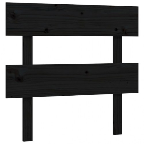 Sengeramme med sengegavl 100x200 cm massivt træ sort