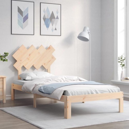 Sengeramme med sengegavl - Single 90 × 190 cm, massivt fyrretræ