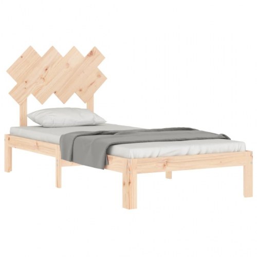 Sengeramme med sengegavl - Single 90 × 190 cm, massivt fyrretræ