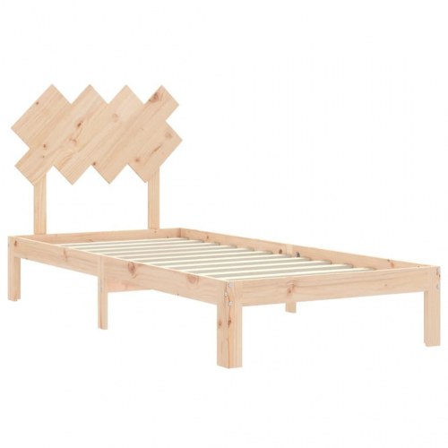 Sengeramme med sengegavl - Single 90 × 190 cm, massivt fyrretræ
