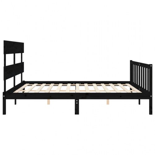 Sengeramme med sengegavl 200x200 cm - sort