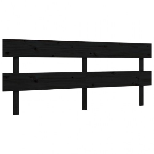 Sengeramme med sengegavl 200x200 cm - sort