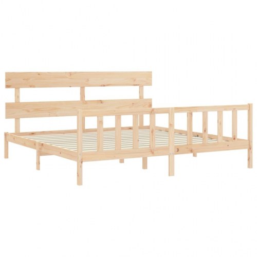 Sengeramme med gavl - Super King 180x200 cm, massivt fyrretræ