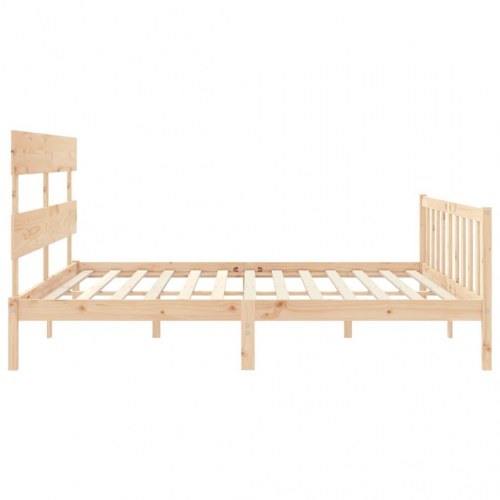 Sengeramme med gavl - Super King 180x200 cm, massivt fyrretræ